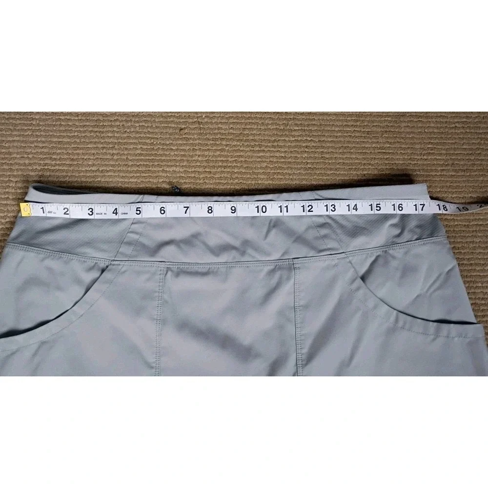 Patagonia Strider Skort Tech Fitz Roy Trout Log Adjustable Cinch Sides Gray Sz L